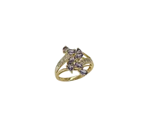 Cathedral Set Tanzanite and Diamond Ring