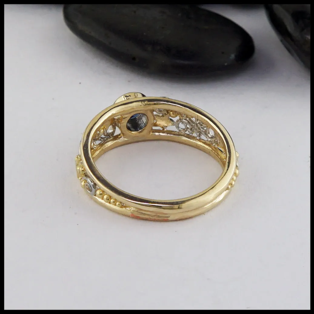 Celestial Frame Ring with Sapphire