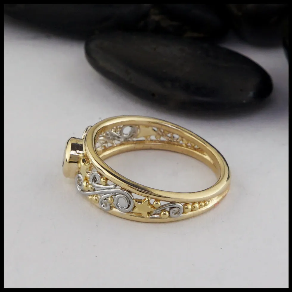 Celestial Frame Ring with Sapphire