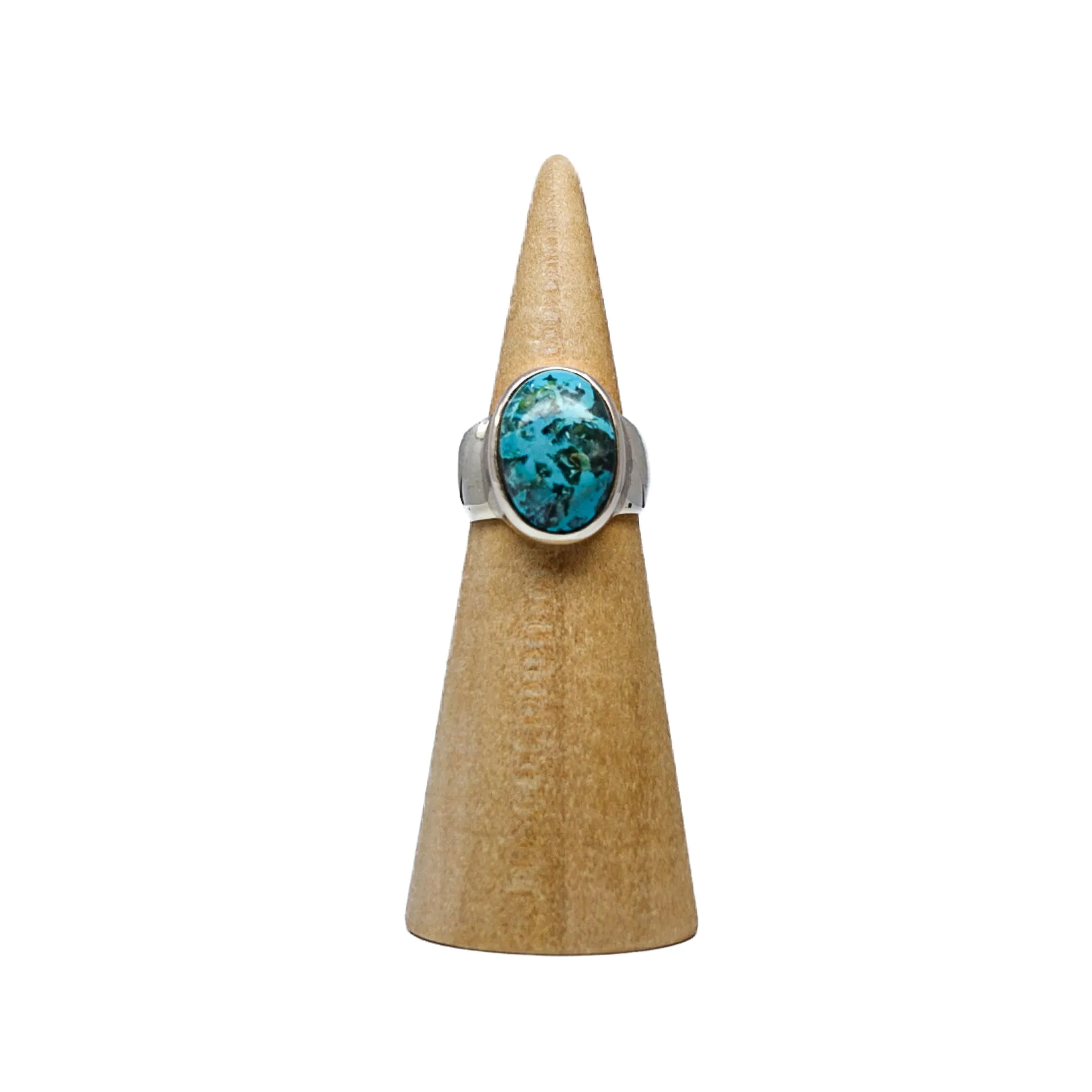 Chrysocolla Crystal Ring Size 6