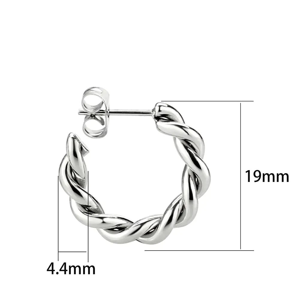 CJ3845 Wholesale Women's Minimalist Stainless Steel Woven Earrings