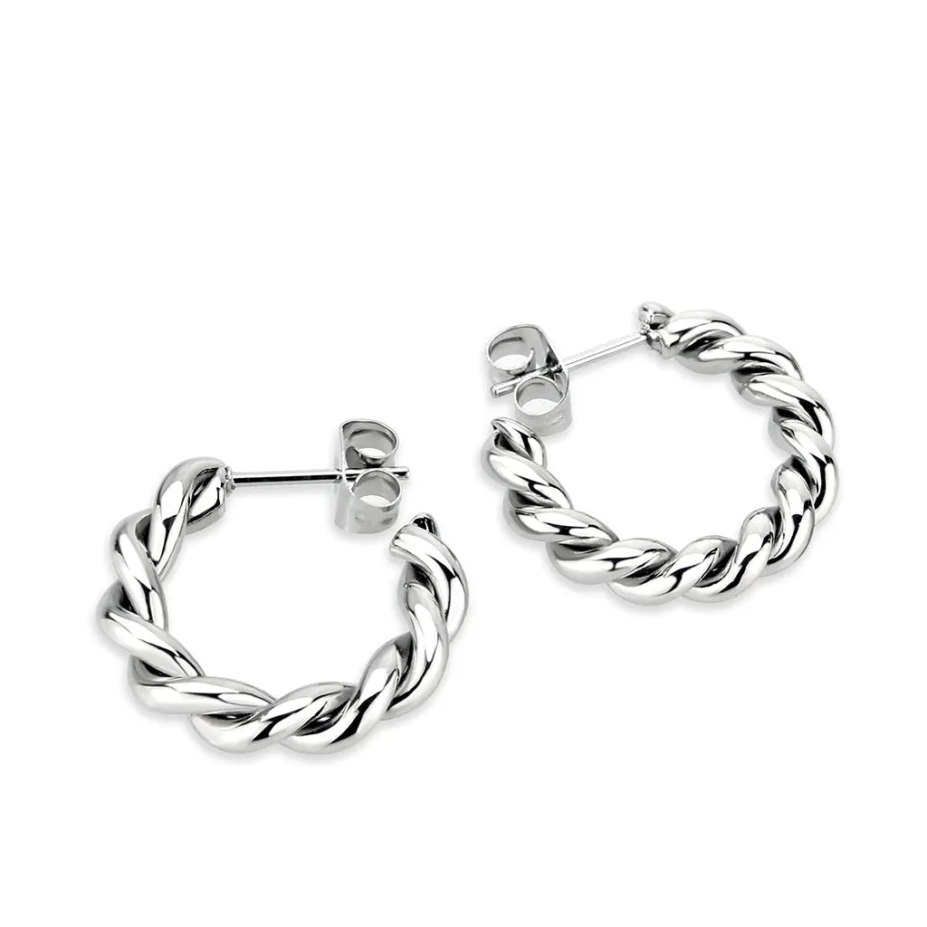 CJ3845 Wholesale Women's Minimalist Stainless Steel Woven Earrings