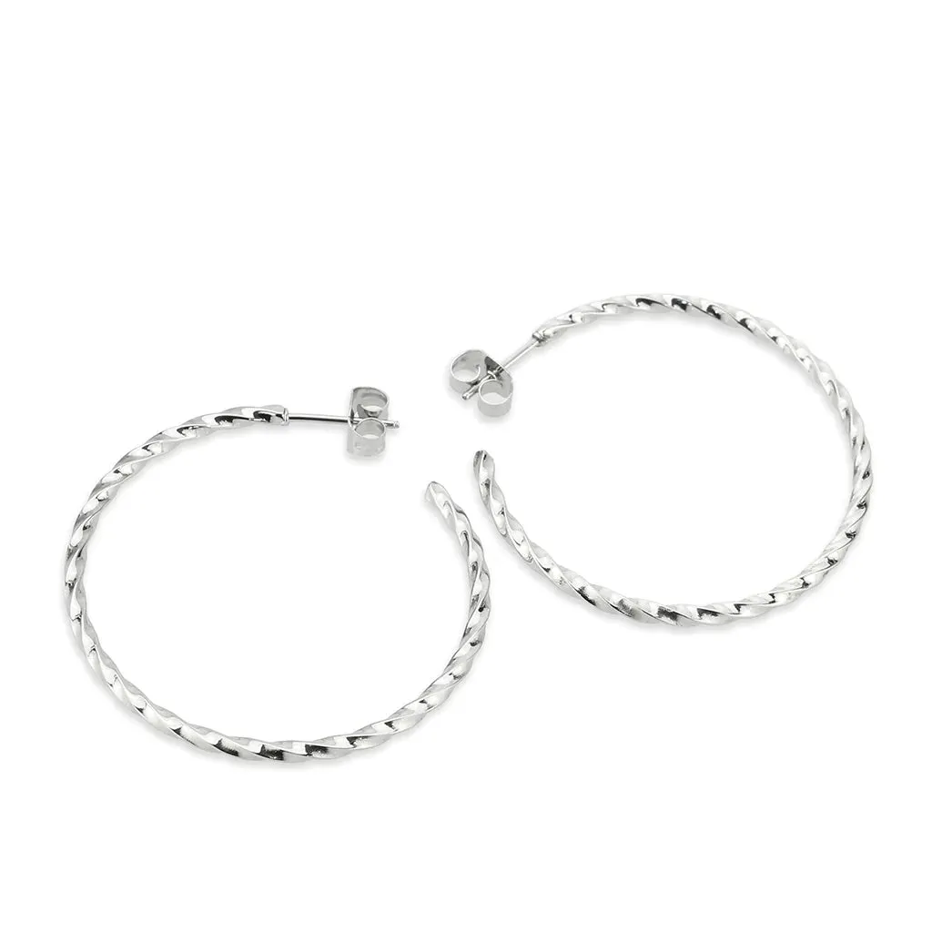 CJ3852 Wholesale Women's Minimalist Stainless Steel Rigged Earrings