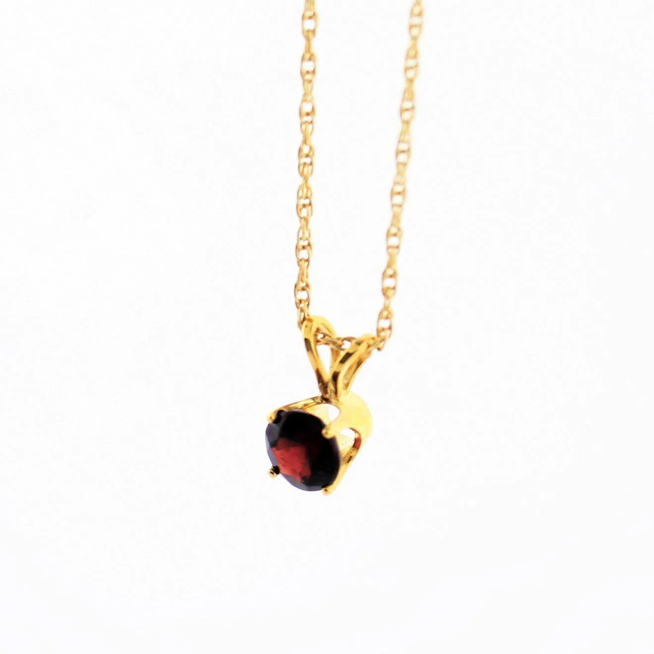 Classic Round Garnet Solitaire Pendant