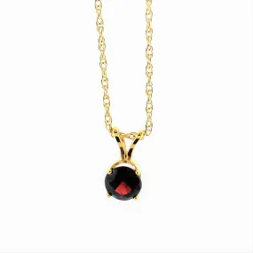 Classic Round Garnet Solitaire Pendant