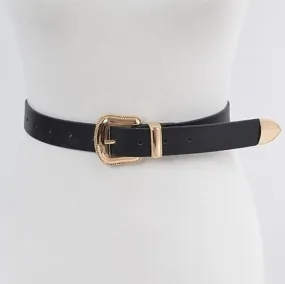 Classic Three Piece Metal Black Belt