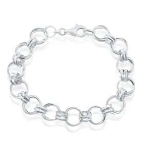 Classic Women's Bracelet - Sterling Silver Multi Circle Link | S-4656