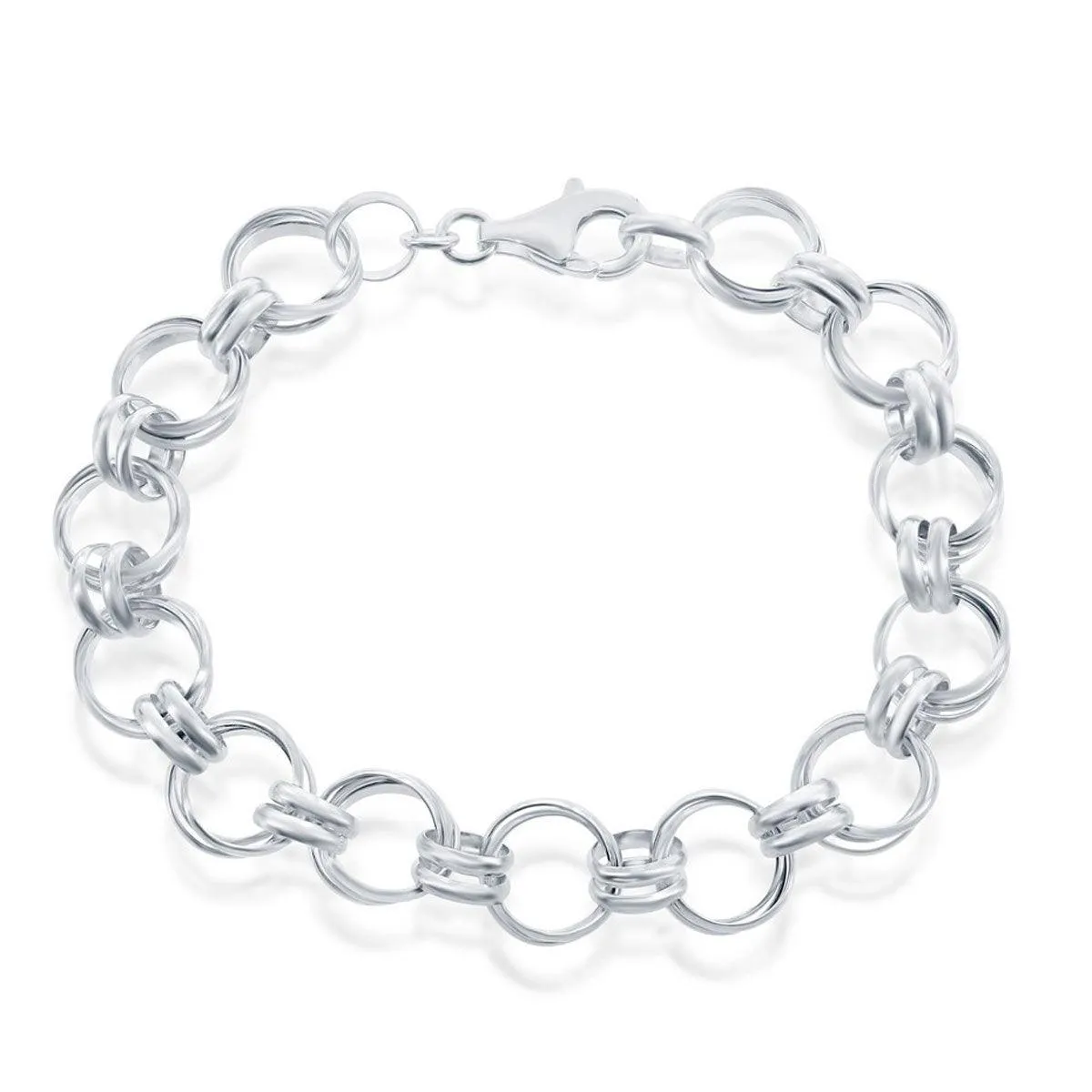 Classic Women's Bracelet - Sterling Silver Multi Circle Link | S-4656