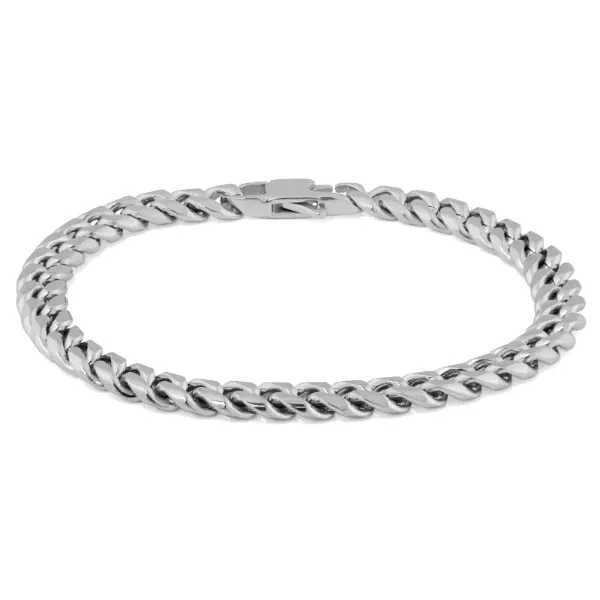 Classy Men 6mm Silver-Toned Chain Bracelet