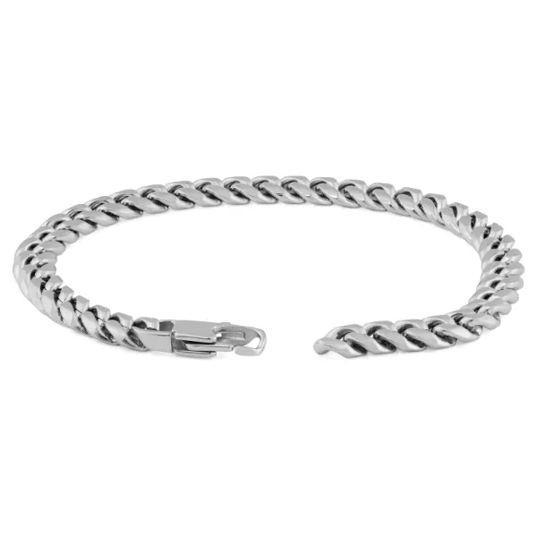 Classy Men 6mm Silver-Toned Chain Bracelet