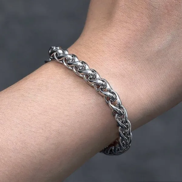 Classy Men Silver-Toned Chain Bracelet