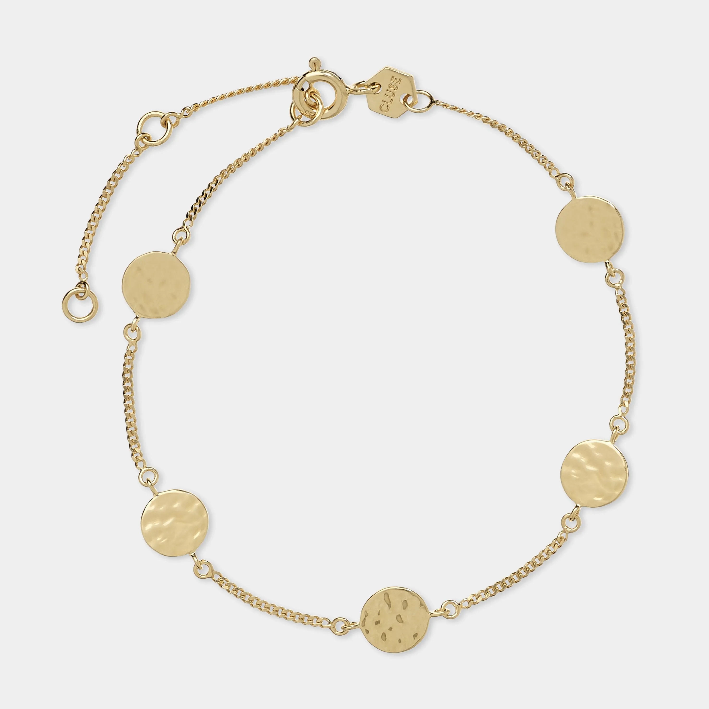 Éclipse Bracelet Hammered Discs Gold Colour