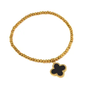 Clover Ball Bracelet - Stainless Steel (Gold & Black)