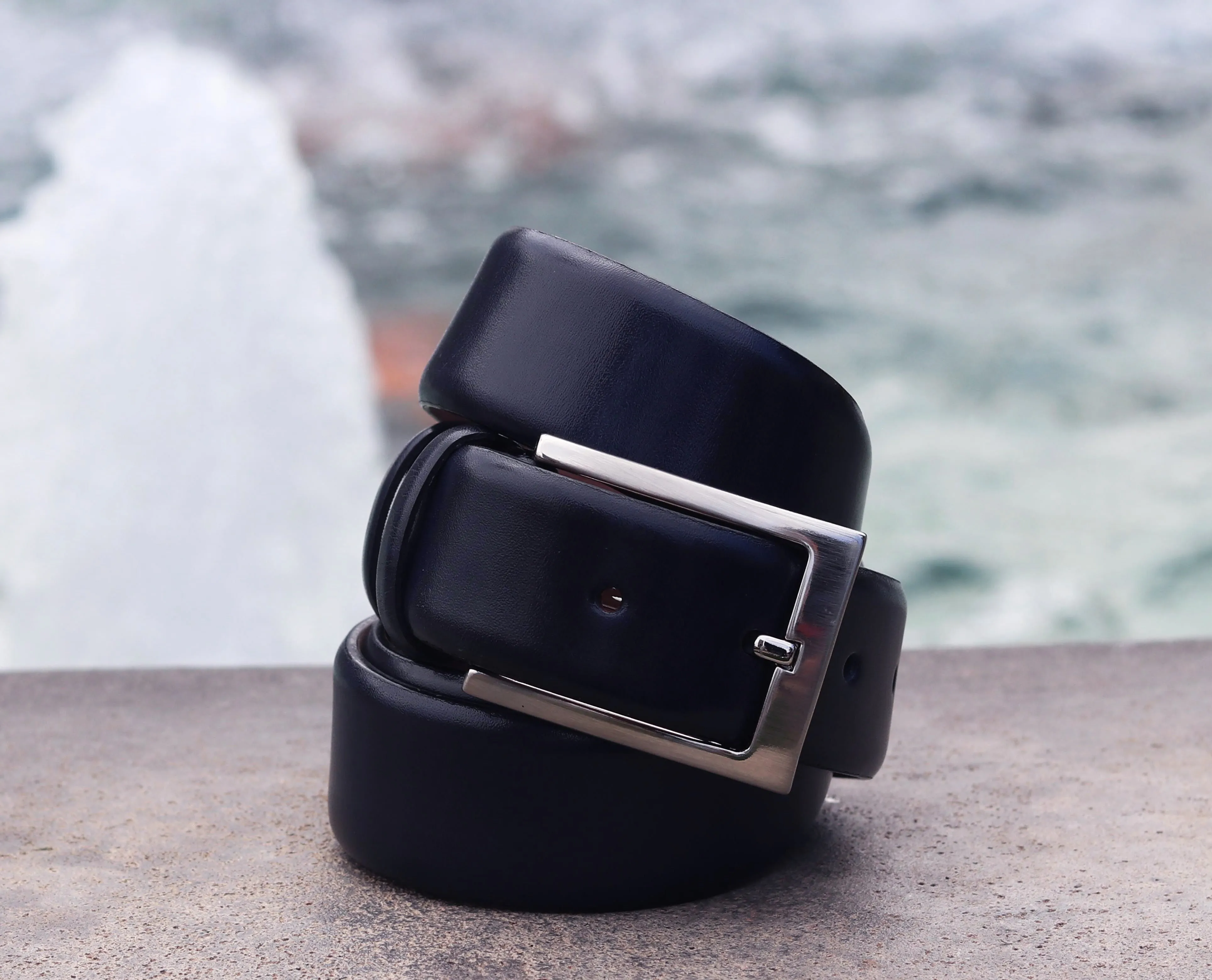 Corrente Calfskin Belt Navy