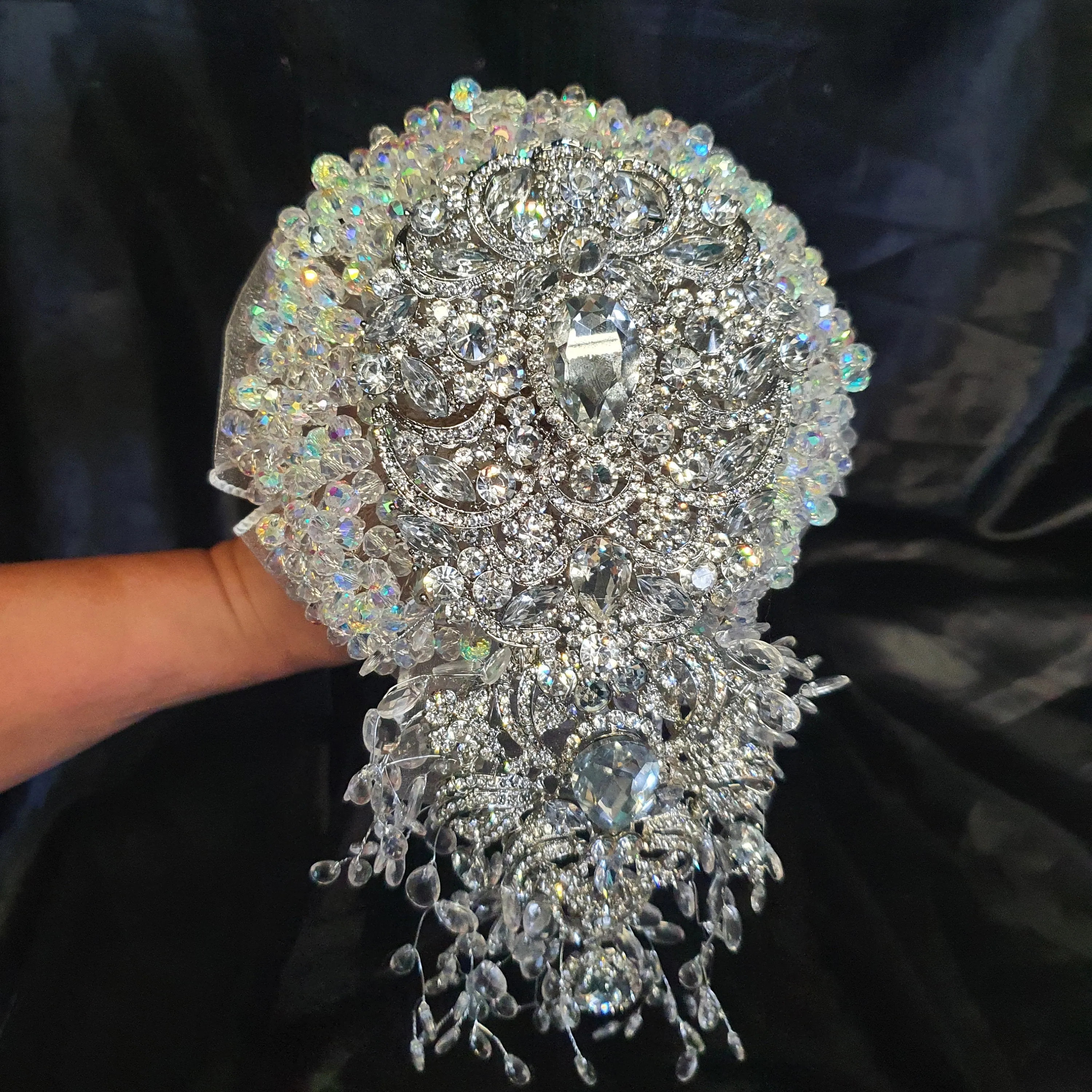 Crystal brooch bouquet