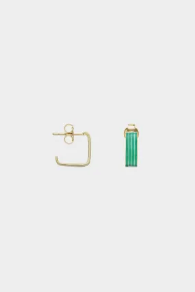 Cuadrado Rayado Earrings, Green