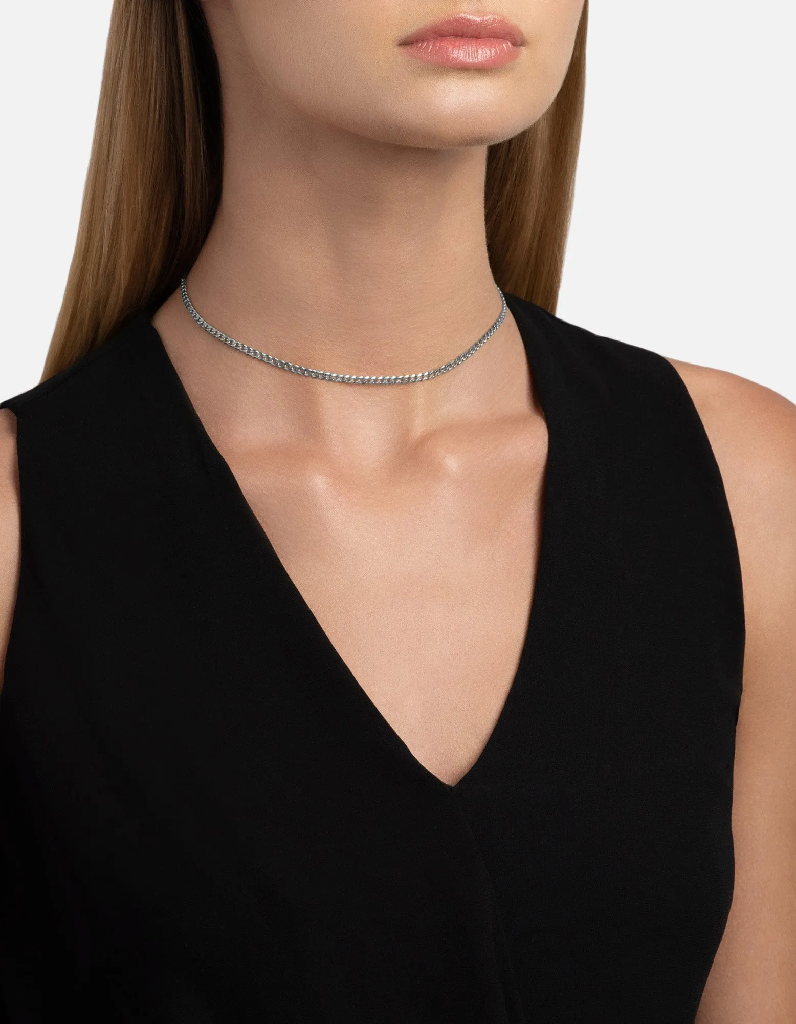 Cuban Link Choker, Sterling Silver