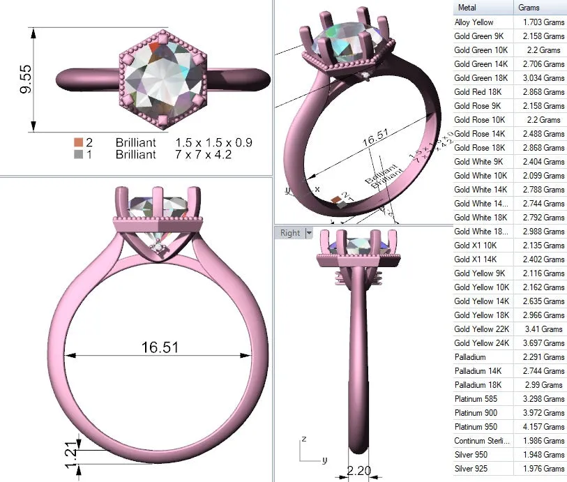 Cubic Zirconia Engagement Ring- Customer Designed Style 6362