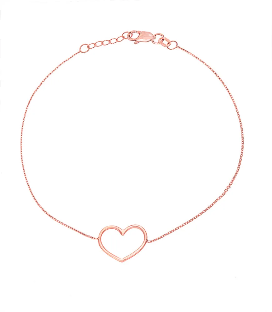 Dainty Open Heart Bracelet