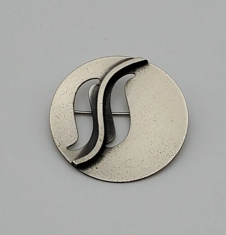 Danecraft - Vintage Modern Design Sterling Silver Brooch