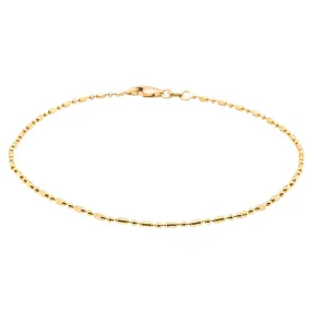 Deja Vu 18ct Yellow Gold Beaded Anklet