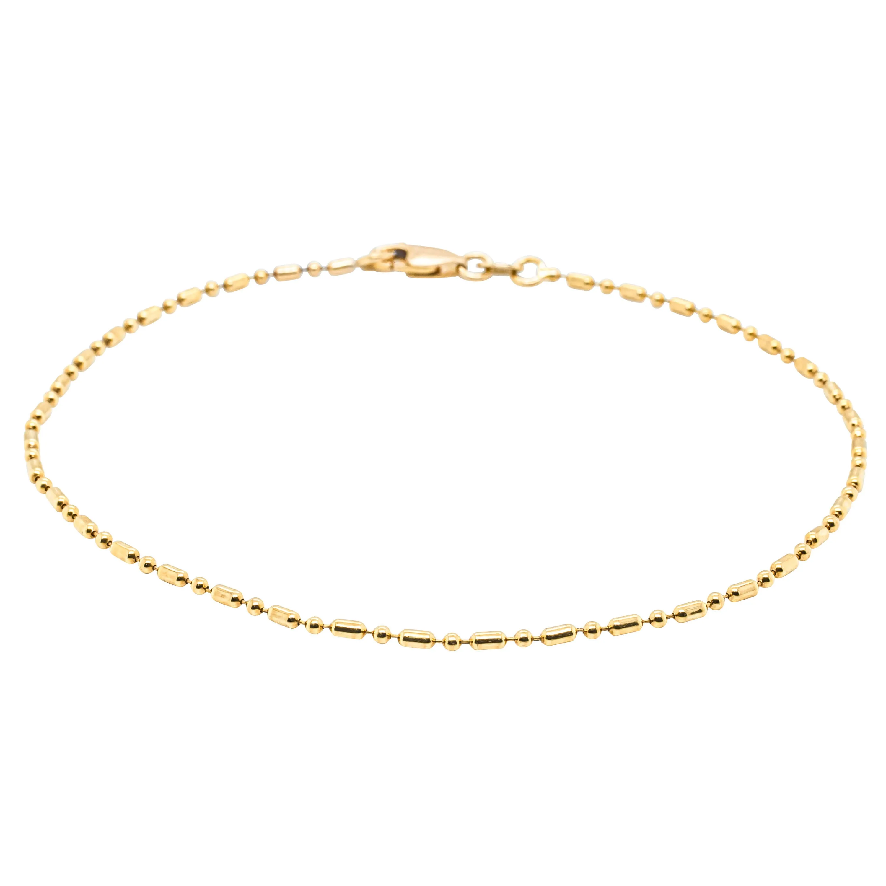 Deja Vu 18ct Yellow Gold Beaded Anklet