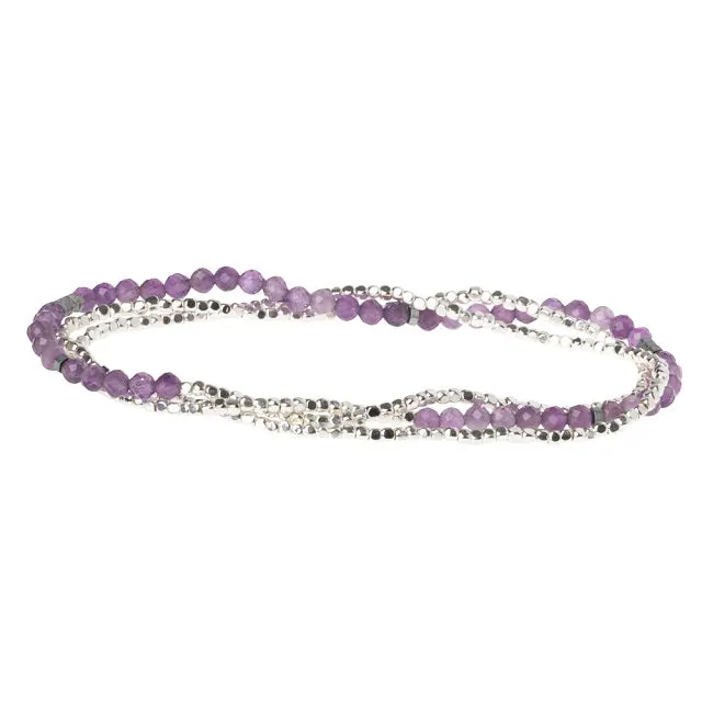 Delicate Stone Wrap Bracelet/Necklace - Amethyst