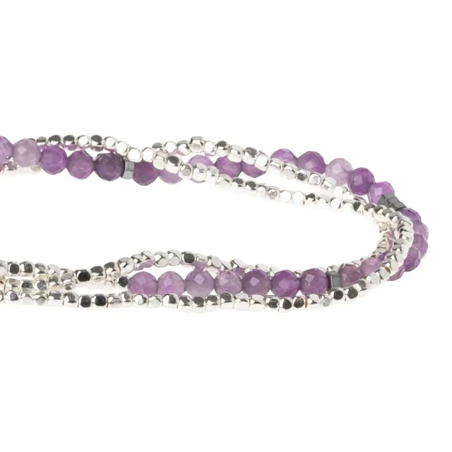 Delicate Stone Wrap Bracelet/Necklace - Amethyst