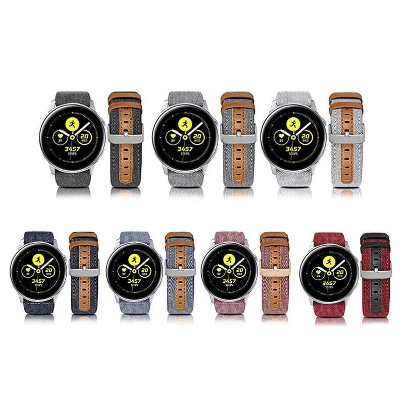 Denim & Leather Watch Straps Compatible with the Oppo Watch 2 46mm