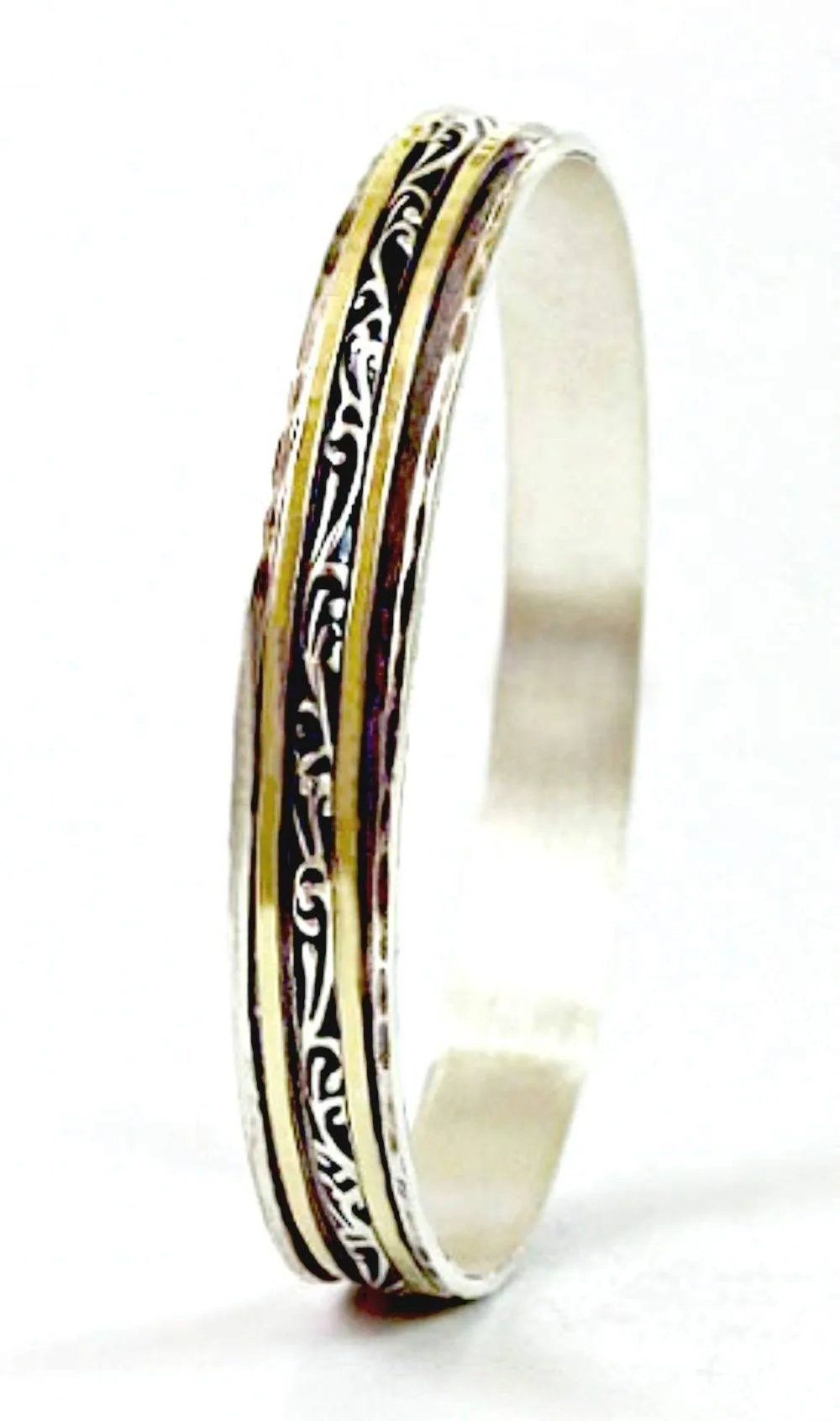 Designer silver bangles Sterling Silver and Gold Spinner Bangles