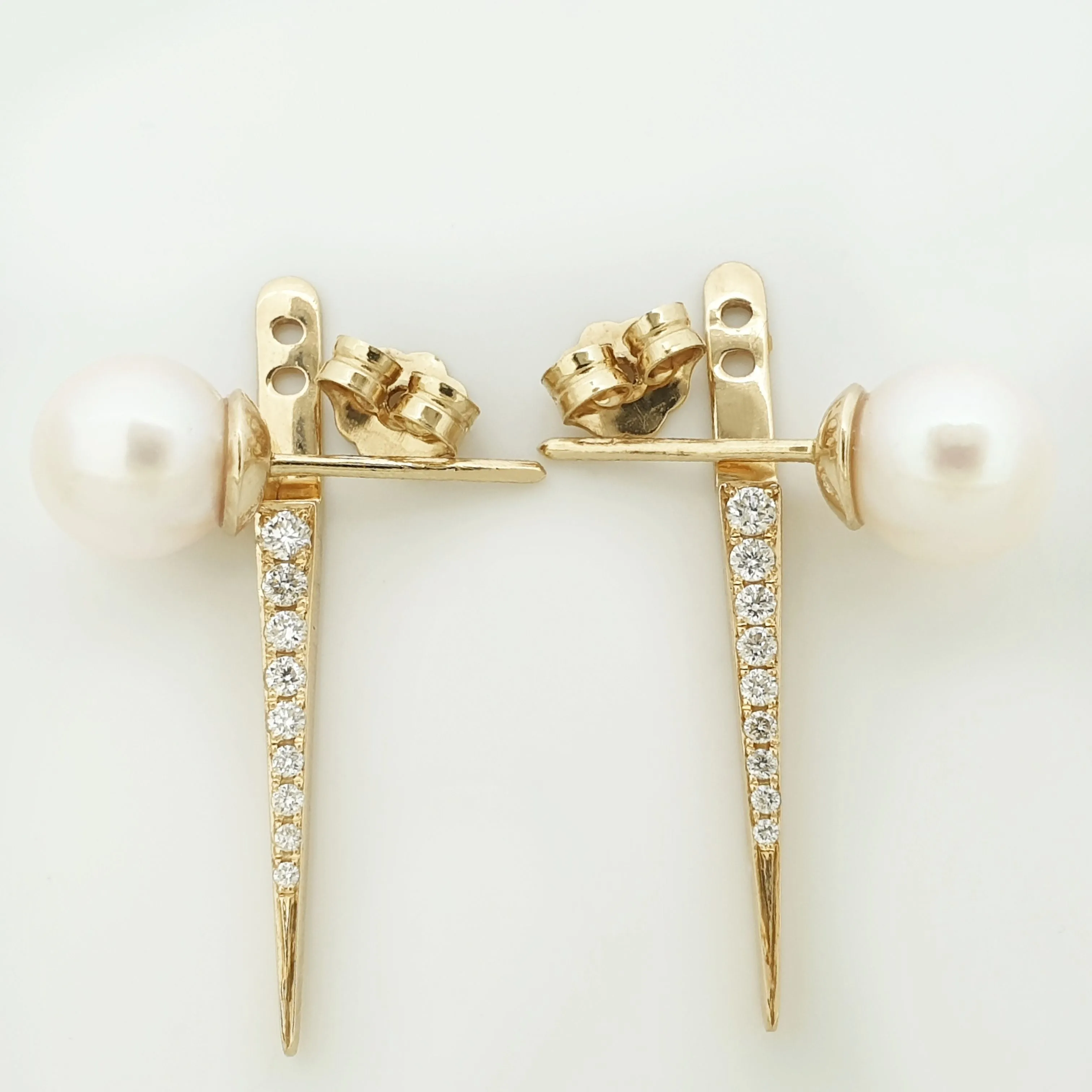 Diamond Earrings with saltwater pearls