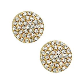 Diamond Pave Mini Disc Stud Earrings