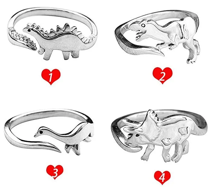 Dinosaur Ring for Women Brontosaurus Stegosaurus Rings Dinosaur Ring Adjustable Ring Gift