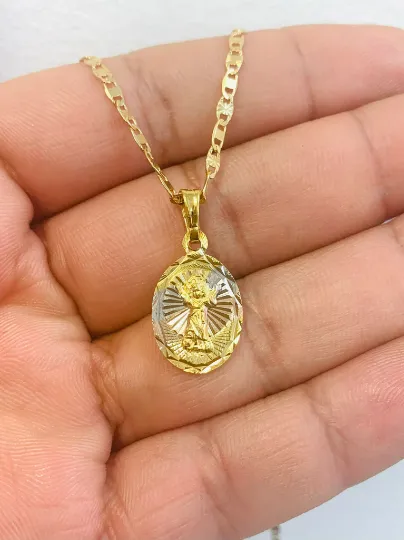 Divine Holy Child Necklace Pendant 16" 18" 20" 24" for Womens Mens Kids Childrens/ Family Jewelry / Divino Niño Necklace 20x13 / GF Necklace