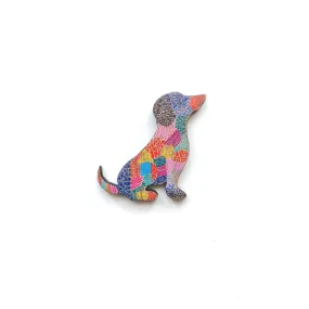 Dog Dot Art Brooch