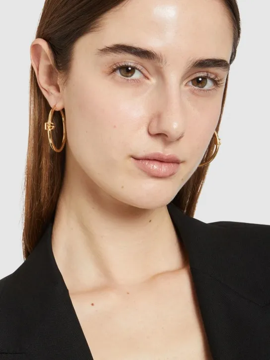 Dolce&amp;Gabbana   DG logo creole earrings 