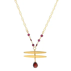 Double Marque & Garnet Necklace