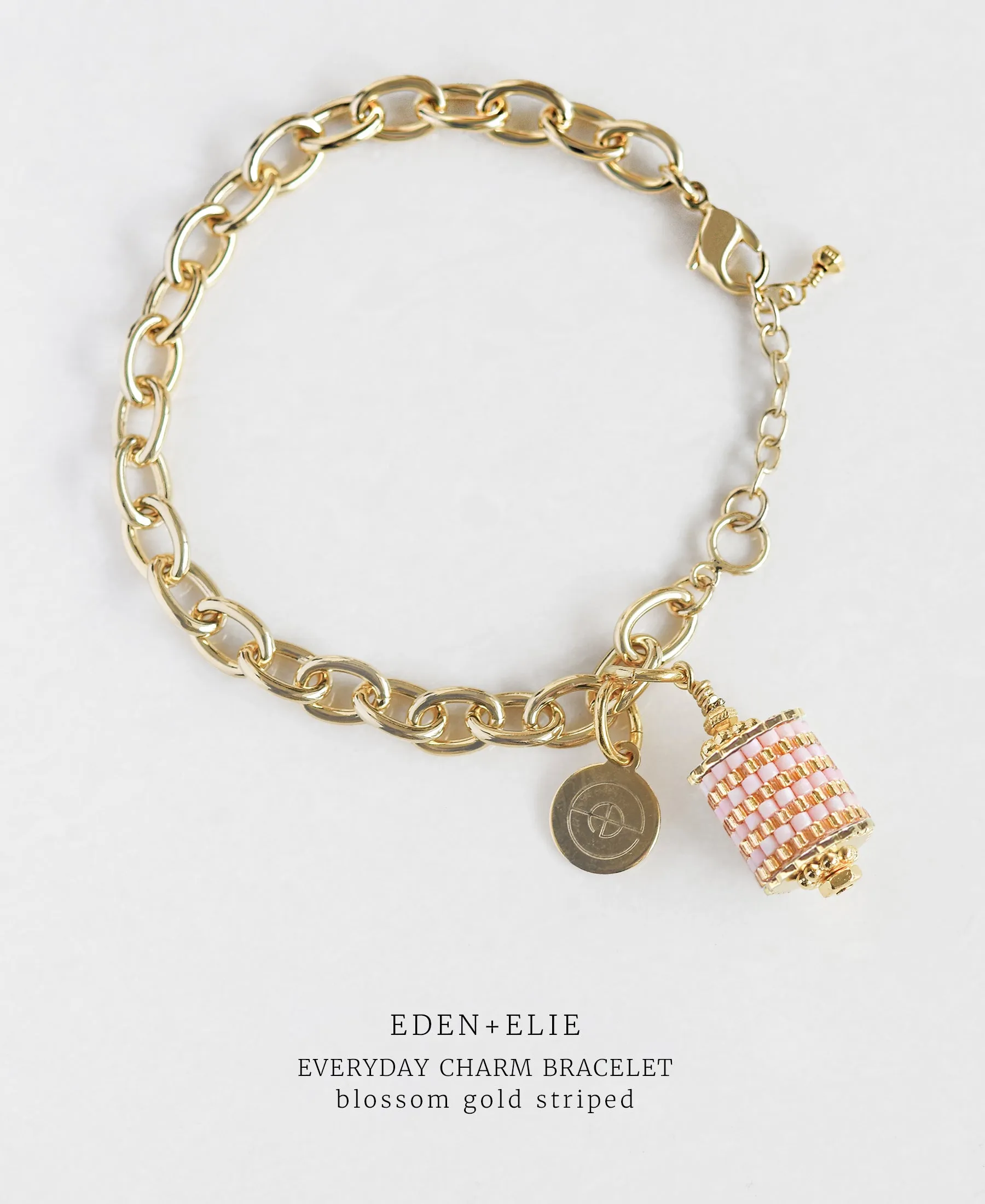 EDEN   ELIE Everyday Gold Charm Bracelet - blossom gold striped