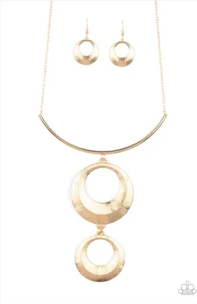 Egyptian Eclipse Gold Necklace  - Paparazzi  Accessories