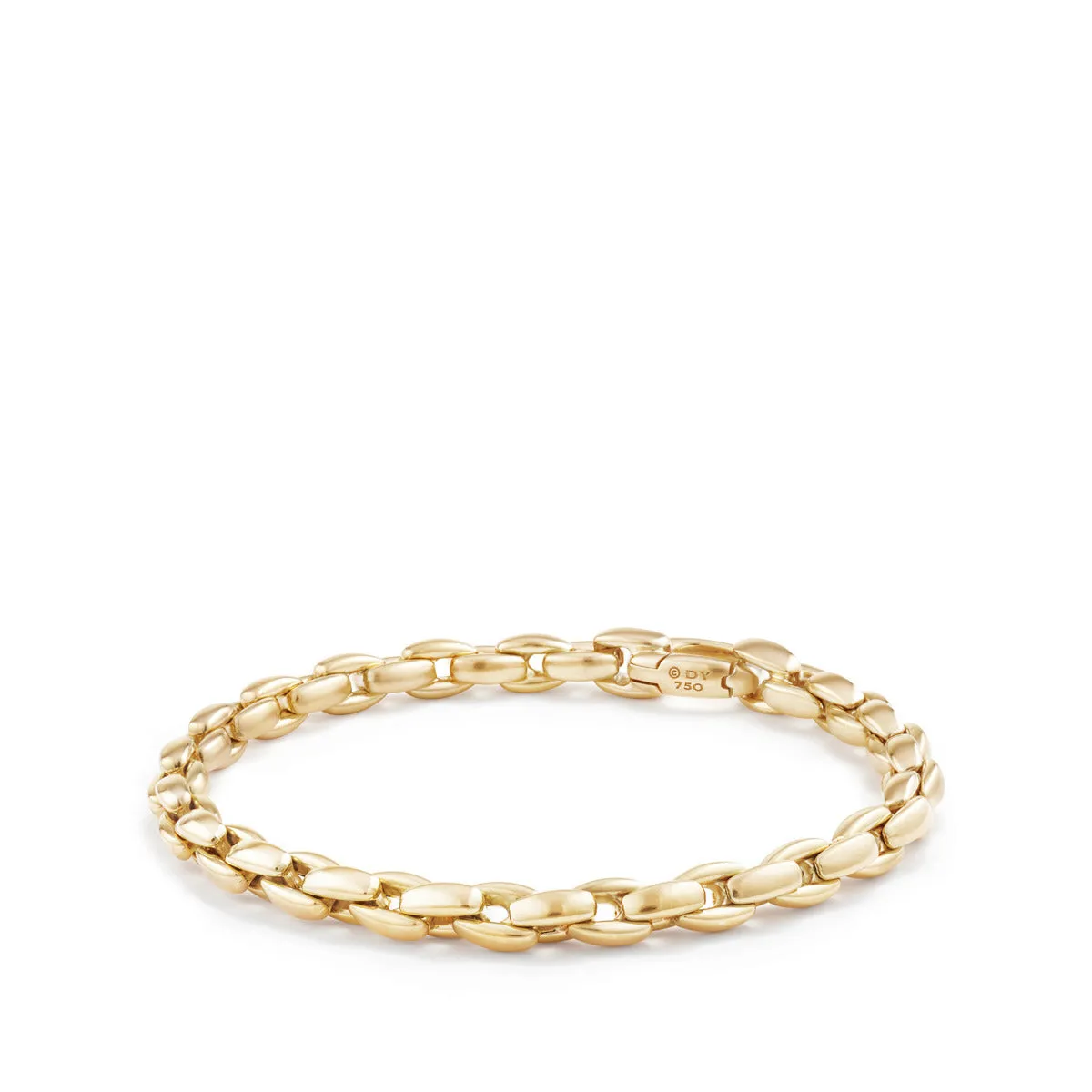 Elongated Box Chain Bracelet in 18K Gold, 6mm