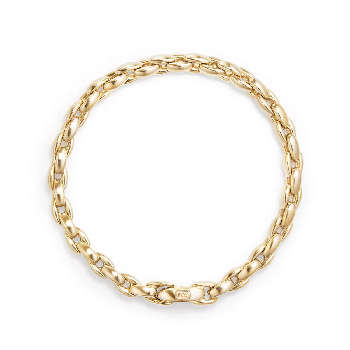 Elongated Box Chain Bracelet in 18K Gold, 6mm