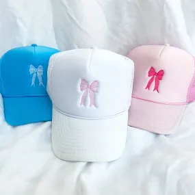 Embroidered Bow Trucker Hat