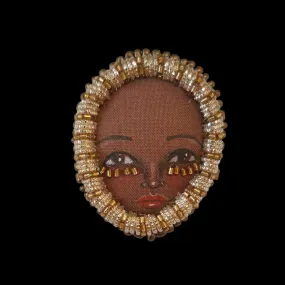 Embroidered Brooch with Beads by Charlotte Sigurdson