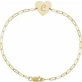 Engravable Heart 7" Elongated Cable Chain Bracelet