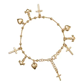 FAITH HOPE AND CHARITY - BRACELET - VERMEIL SILVER