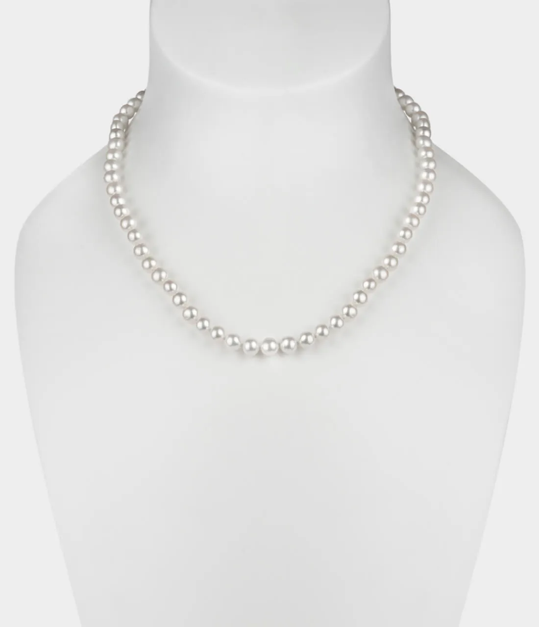 Faith Pearl Necklace / Sterling Silver / White Pearls