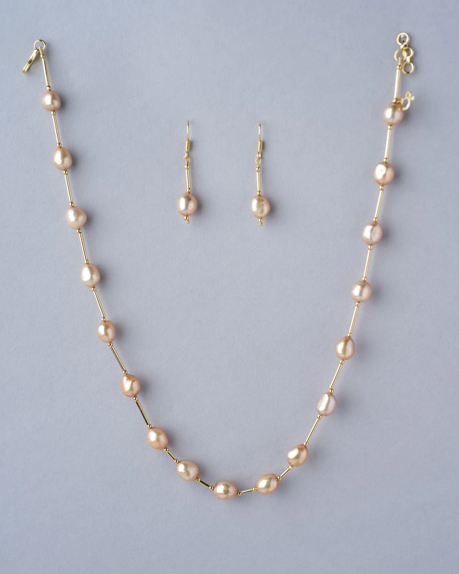 Fancy Brown Pearl Necklace Set