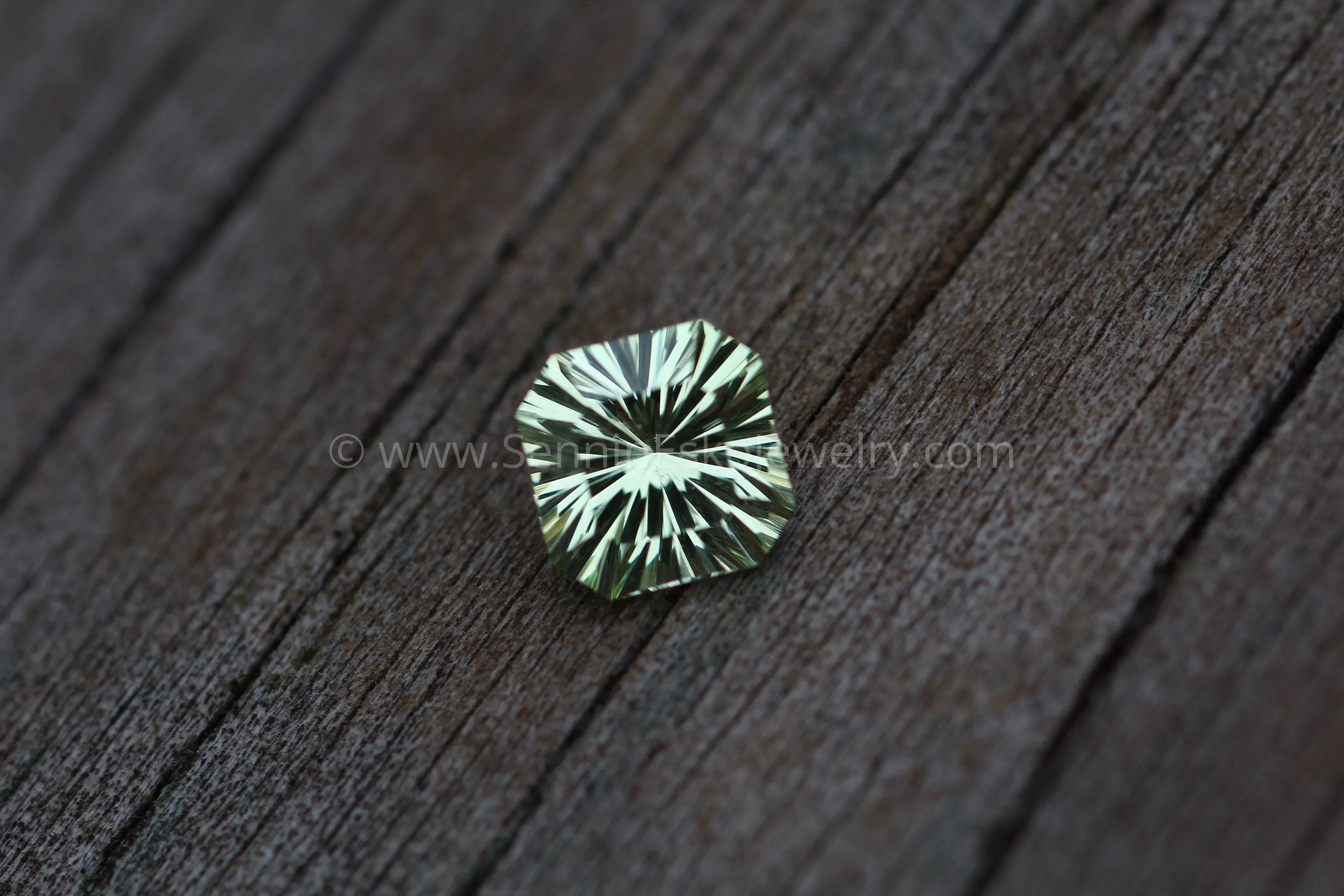 Fantasy Cut Green Garnet - Square Emerald Shape Garnet - 0.88 carats 5.4mm