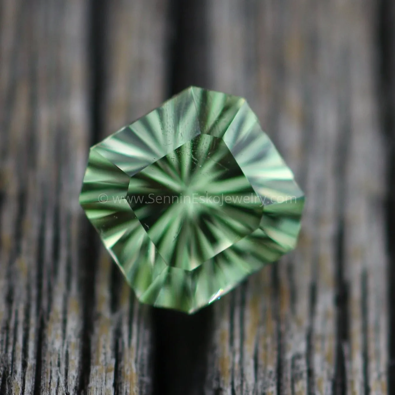 Fantasy Cut Green Garnet - Square Emerald Shape Garnet - 0.88 carats 5.4mm