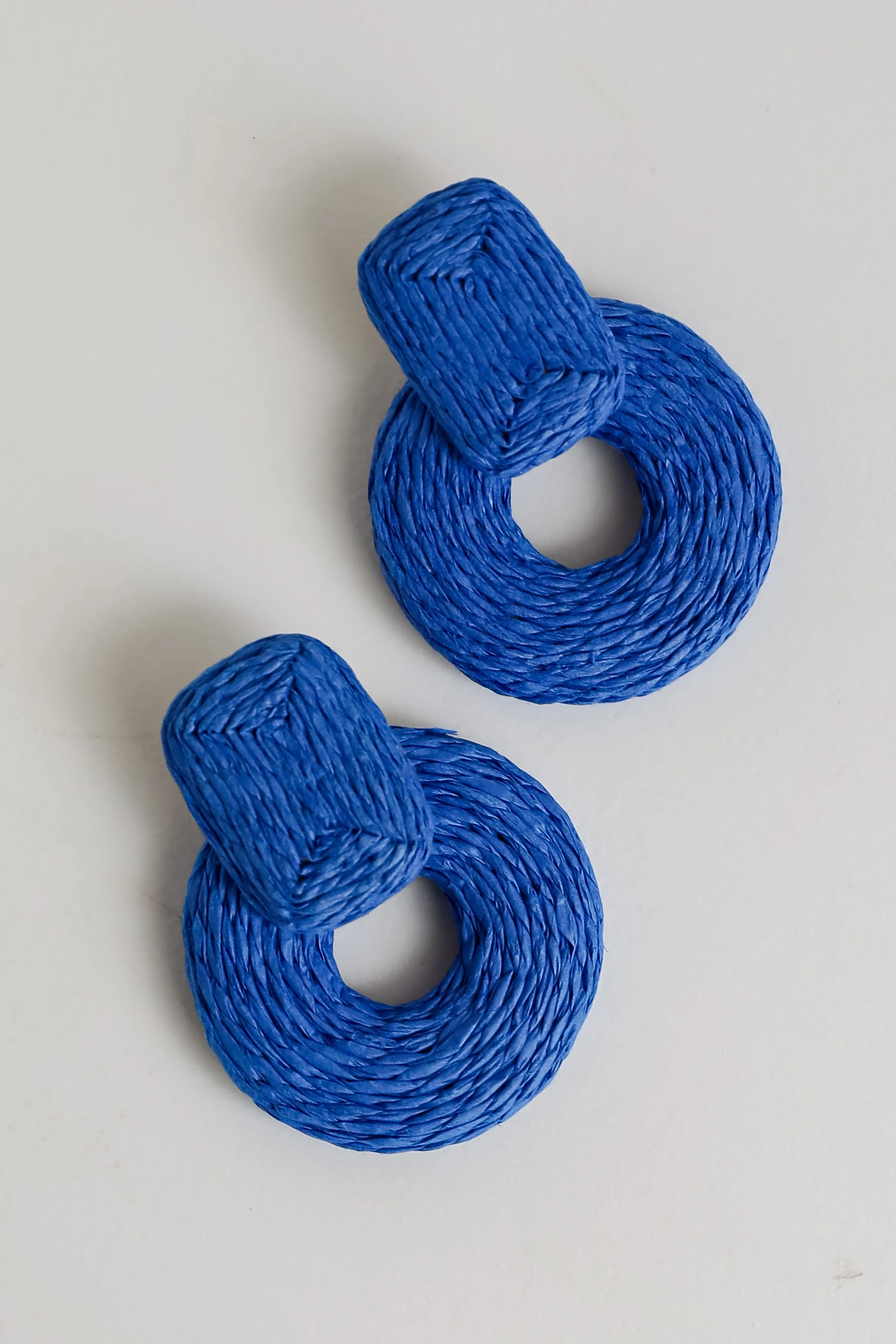 FINAL SALE - Alice Blue Straw Statement Earrings